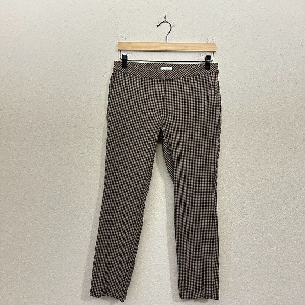 J. JILL Premium Bi-Stretch Gingham Plaid Trouser Dress Pants Multicolor
